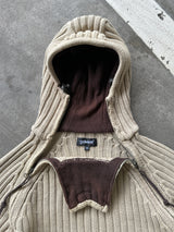 Vintage Schott NYC Chunky Knit Asymmetrical Zip Hoodie (S)