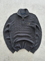 Ralph Lauren Cable Knit 1/4 Zip Jumper (M)
