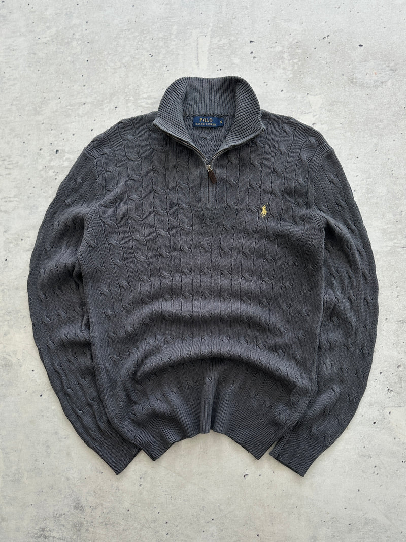 Ralph Lauren Cable Knit 1/4 Zip Jumper (M)