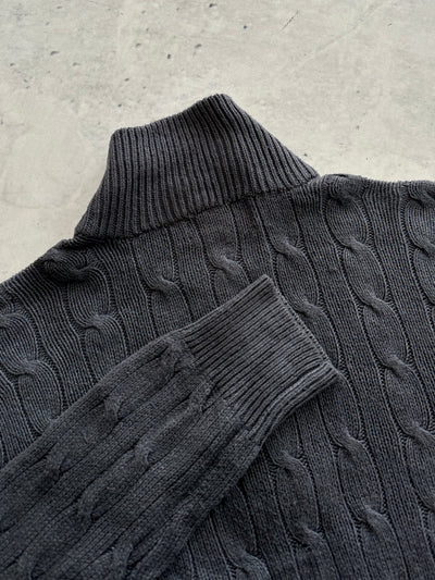 Ralph Lauren Cable Knit 1/4 Zip Jumper (M)