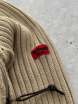 Vintage Schott NYC Chunky Knit Asymmetrical Zip Hoodie (S)