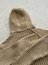 Vintage Schott NYC Chunky Knit Asymmetrical Zip Hoodie (S)