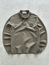 AW/18 Stone Island Patch Logo Long Sleeve Polo Shirt (S)