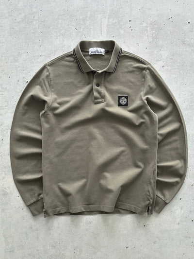 AW/18 Stone Island Patch Logo Long Sleeve Polo Shirt (S)