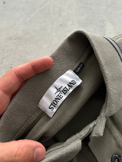 AW/18 Stone Island Patch Logo Long Sleeve Polo Shirt (S)