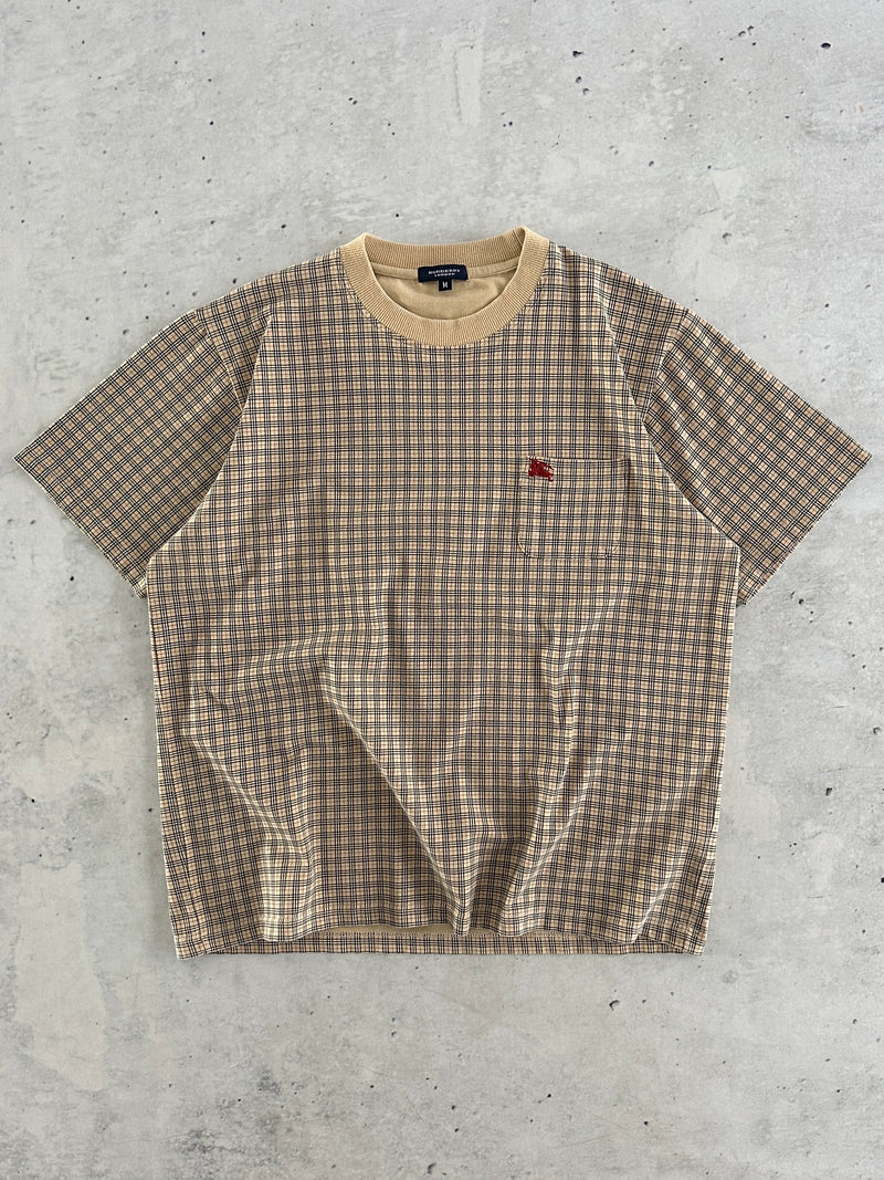 00's Burberry pocket Nova Check heavyweight T Shirt (M)