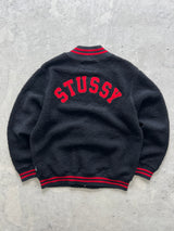 Stussy Deep Pile Button Up Varsity Jacket (M)