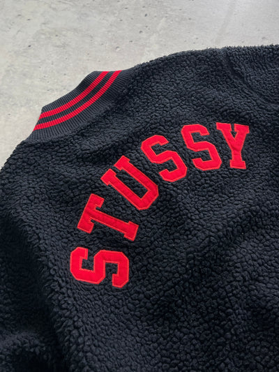 Stussy Deep Pile Button Up Varsity Jacket (M)