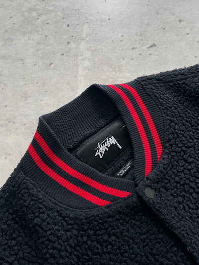 Stussy Deep Pile Button Up Varsity Jacket (M)