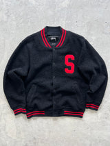 Stussy Deep Pile Button Up Varsity Jacket (M)