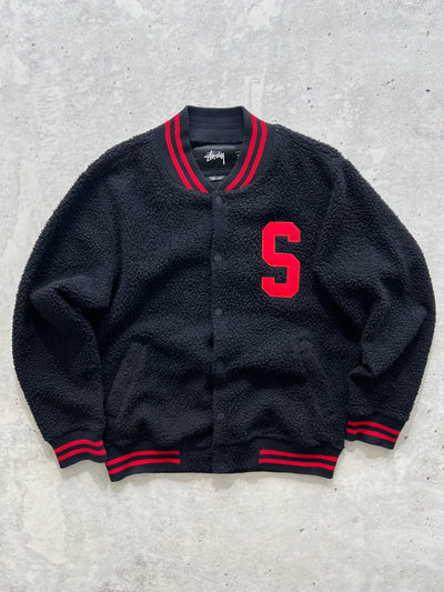 Stussy Deep Pile Button Up Varsity Jacket (M)