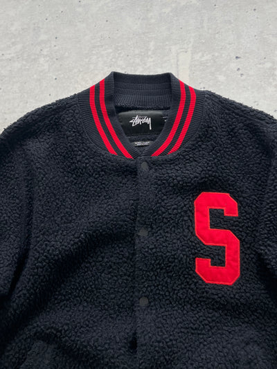 Stussy Deep Pile Button Up Varsity Jacket (M)