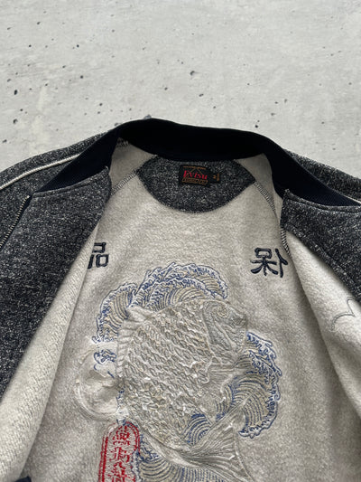Evisu Embroidered Koi Zip Up Sweatshirt (Women's S)