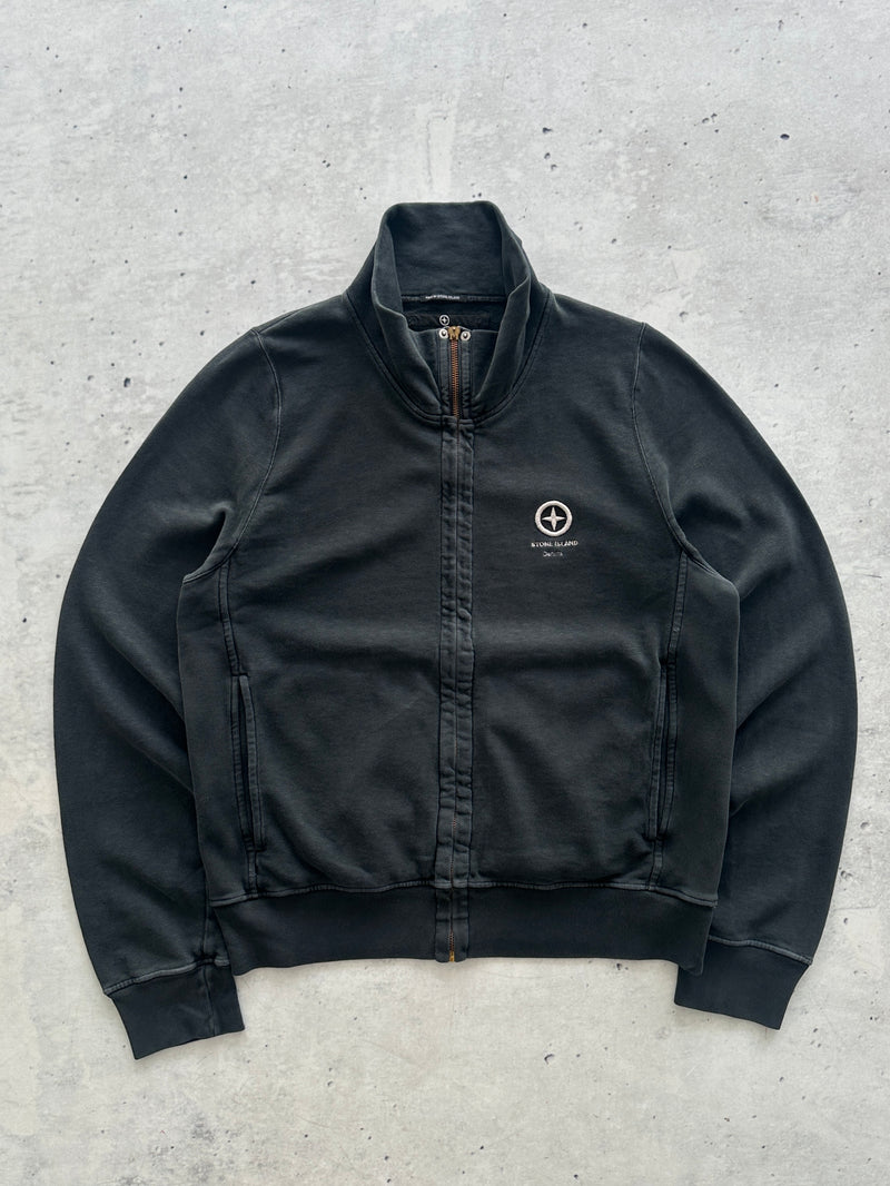 AW/05 Stone Island Denims Embroidered Logo Zip Up Jumper (S)