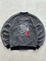 Evisu Embroidered Koi Zip Up Sweatshirt (Women's S)