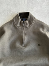 00's Burberry 1/4 Zip Pullover Wool Jumper (S)