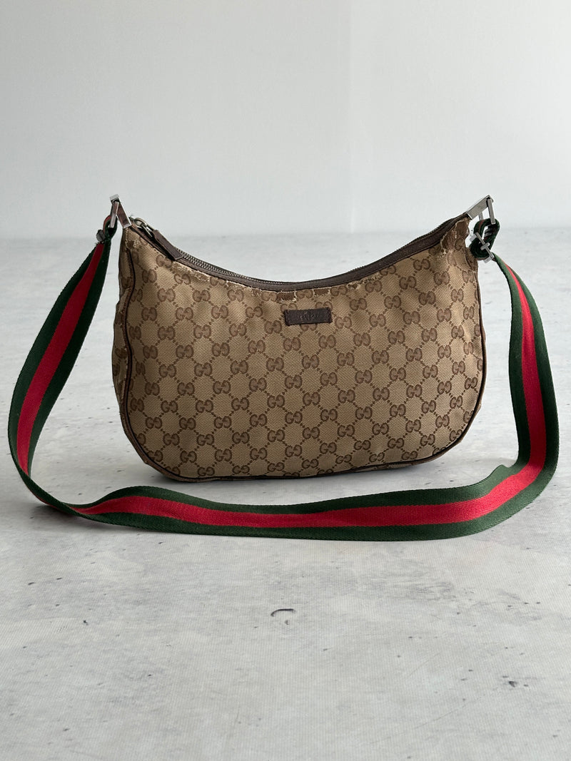 Vintage Gucci GG Canvas Sherry Crossbody Bag (One Size)