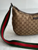 Vintage Gucci GG Canvas Sherry Crossbody Bag (One Size)