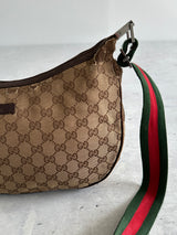 Vintage Gucci GG Canvas Sherry Crossbody Bag (One Size)