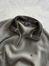00's Burberry 1/4 Zip Pullover Wool Jumper (S)