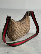 Vintage Gucci GG Canvas Sherry Crossbody Bag (One Size)