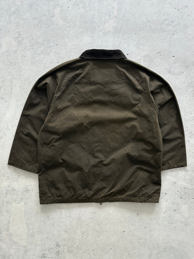 Barbour Corduroy Collar Zip Up wax Jacket (Women's XL)