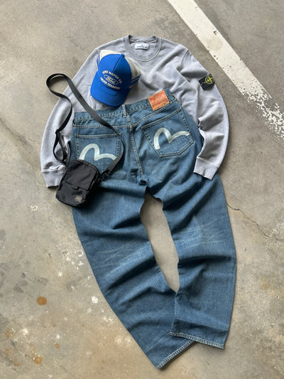 00's Evisu Gull Wing baggy Denim Jeans (W36 x L34)