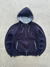 YSL Embroidered Logo Ribbed Zip Up Hoodie (M)