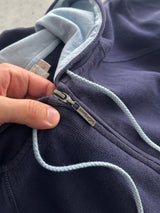 YSL Embroidered Logo Ribbed Zip Up Hoodie (M)