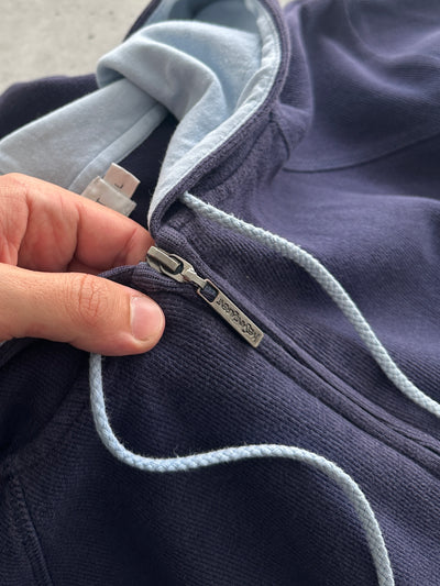 YSL Embroidered Logo Ribbed Zip Up Hoodie (M)