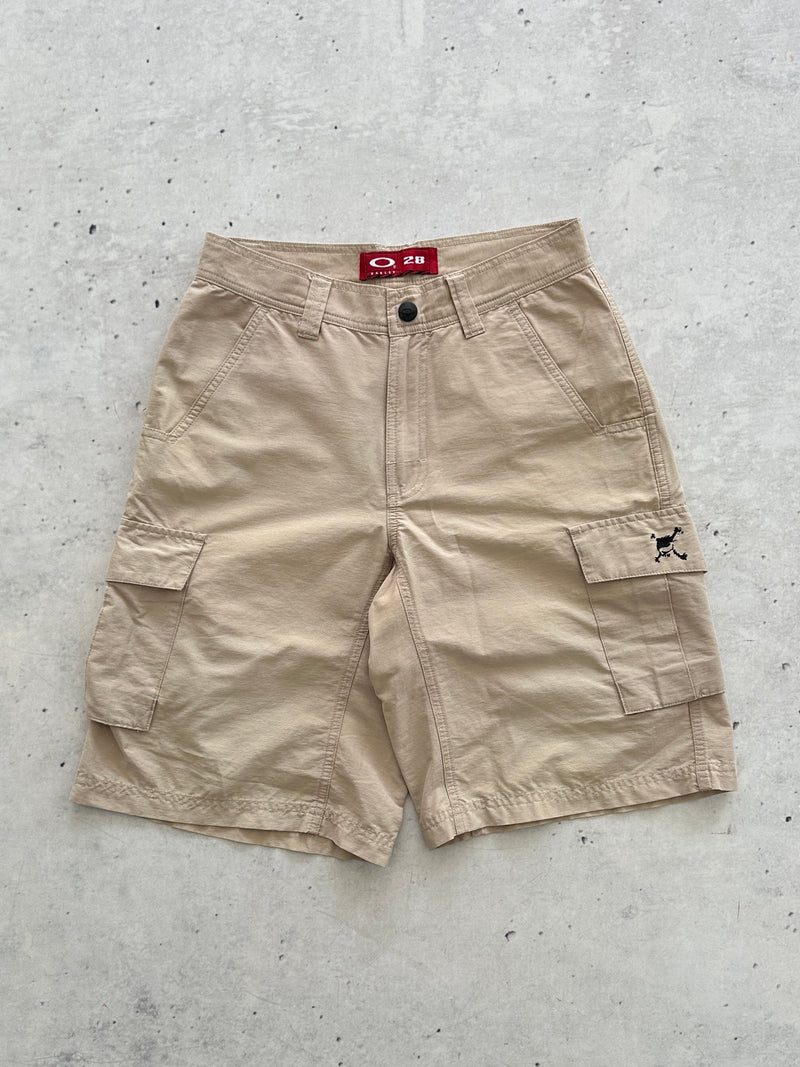 90's Oakley Baggy skull embroidered Cargo Shorts (W28)
