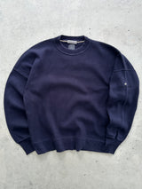 90's Stone Island Embroidered stencil Logo Sweatshirt (M)