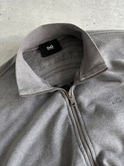 00's Dolce & Gabbana heavyweight embroidered Zip Up Sweatshirt (L)
