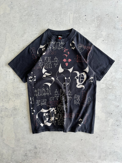 00's Stussy Devil Scribble T Shirt (M)