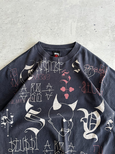 00's Stussy Devil Scribble T Shirt (M)