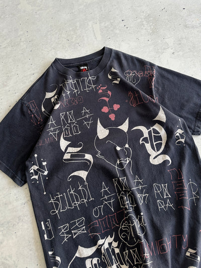00's Stussy Devil Scribble T Shirt (M)
