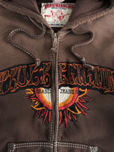 00's True Religion gradient embroidered sun Zip Up Hoodie (XL)