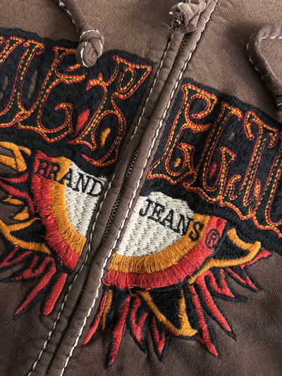 00's True Religion gradient embroidered sun Zip Up Hoodie (XL)