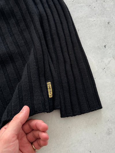 00's Armani Jeans Ribbed Wool Knit Zip Up Jumper (S)