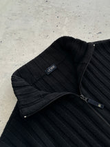 00's Armani Jeans Ribbed Wool Knit Zip Up Jumper (S)