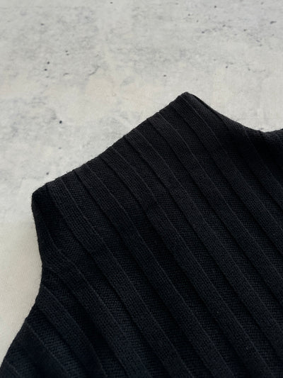 00's Armani Jeans Ribbed Wool Knit Zip Up Jumper (S)