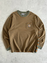 Carhartt WIP Stripe Long Sleeve T Shirt (S)