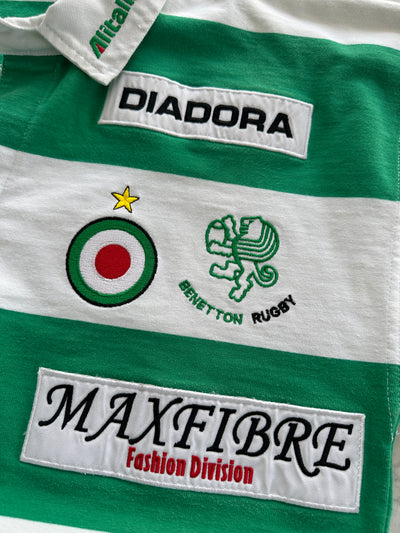 2005/06 Benetton Treviso player issue Heavyweight Stripe Rugby Shirt (L)