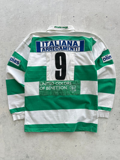 2005/06 Benetton Treviso player issue Heavyweight Stripe Rugby Shirt (L)