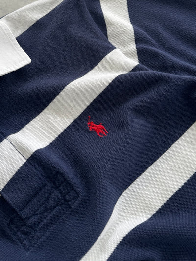 Vintage Ralph Lauren Stripe rugby Polo Shirt (S)