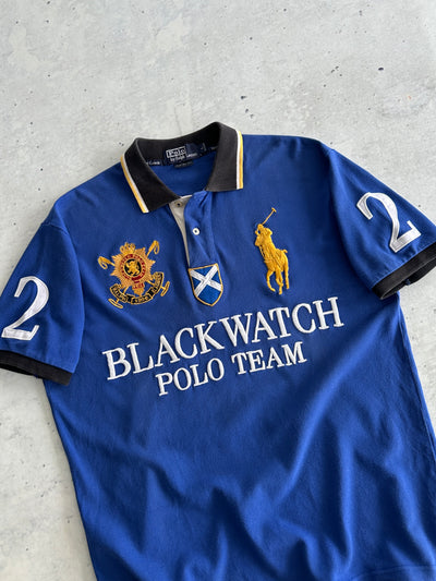 90's Ralph Lauren Scotland blackwatch polo team Shirt (M)