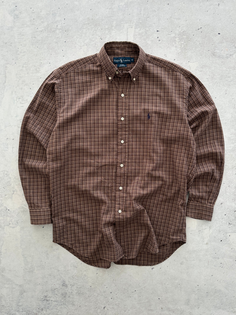 90's Ralph Lauren Checked plaid Long Sleeve Shirt (L)