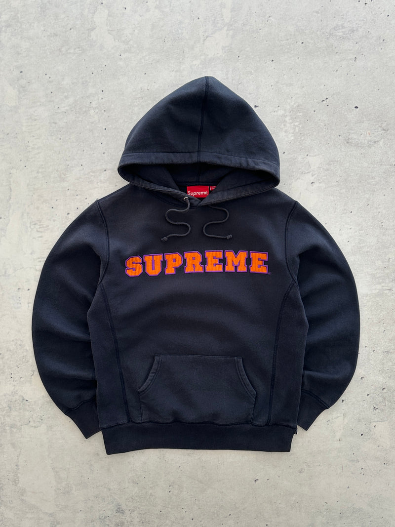 SS/18 Supreme Cord Collegiate Logo Heavyweight Hoodie (S)