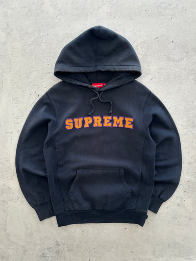 SS/18 Supreme Cord Collegiate Logo Heavyweight Hoodie (L)