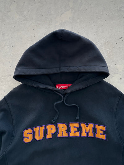 SS/18 Supreme Cord Collegiate Logo Heavyweight Hoodie (L)